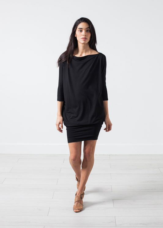 Tapered Boat Neck Dress