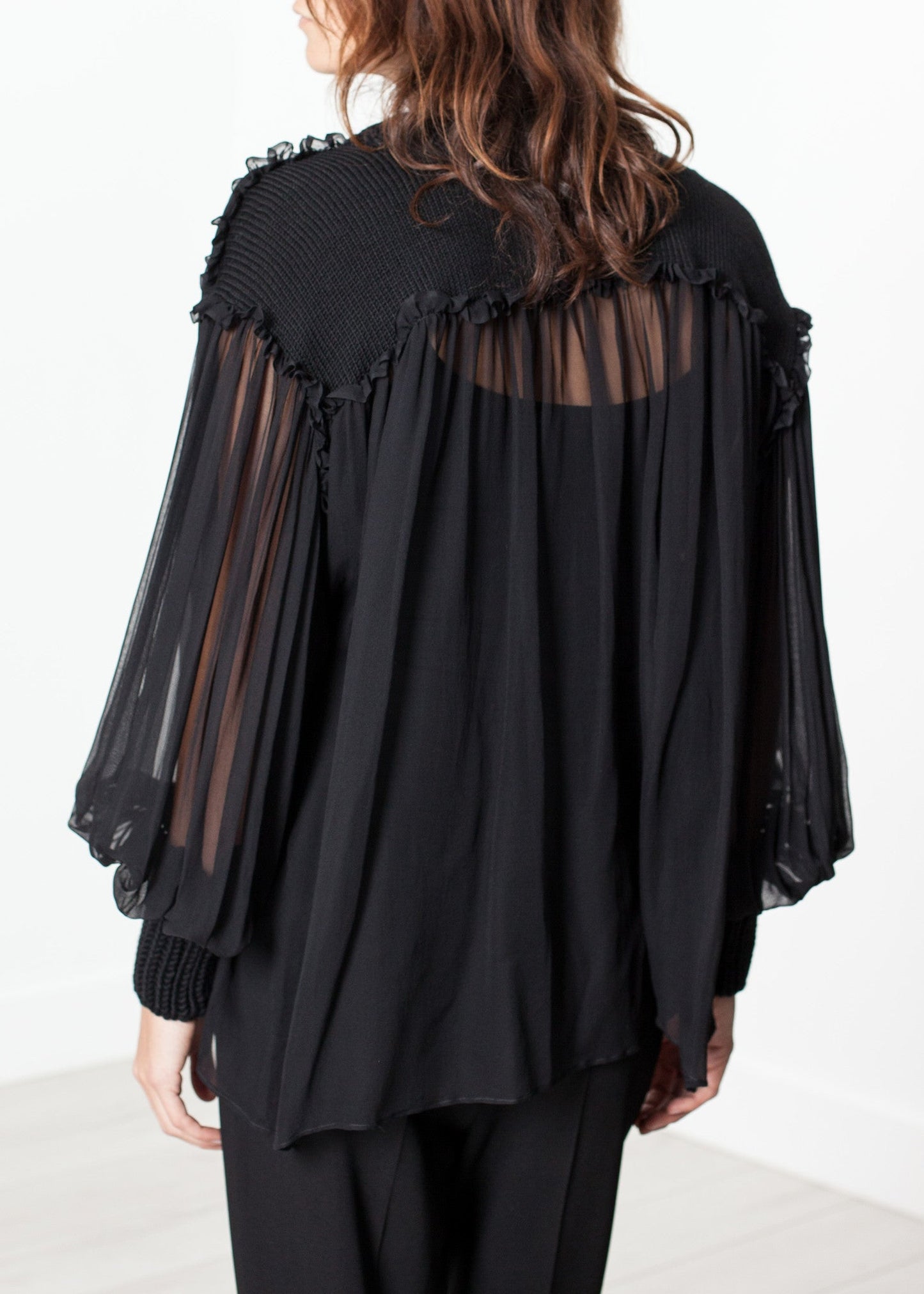 Poet Silk Sweater in Black