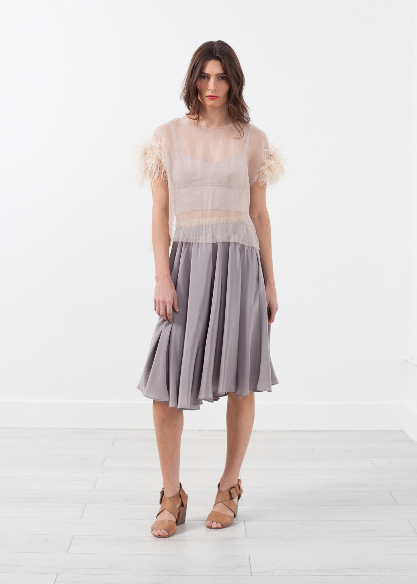 Organza Feather Top