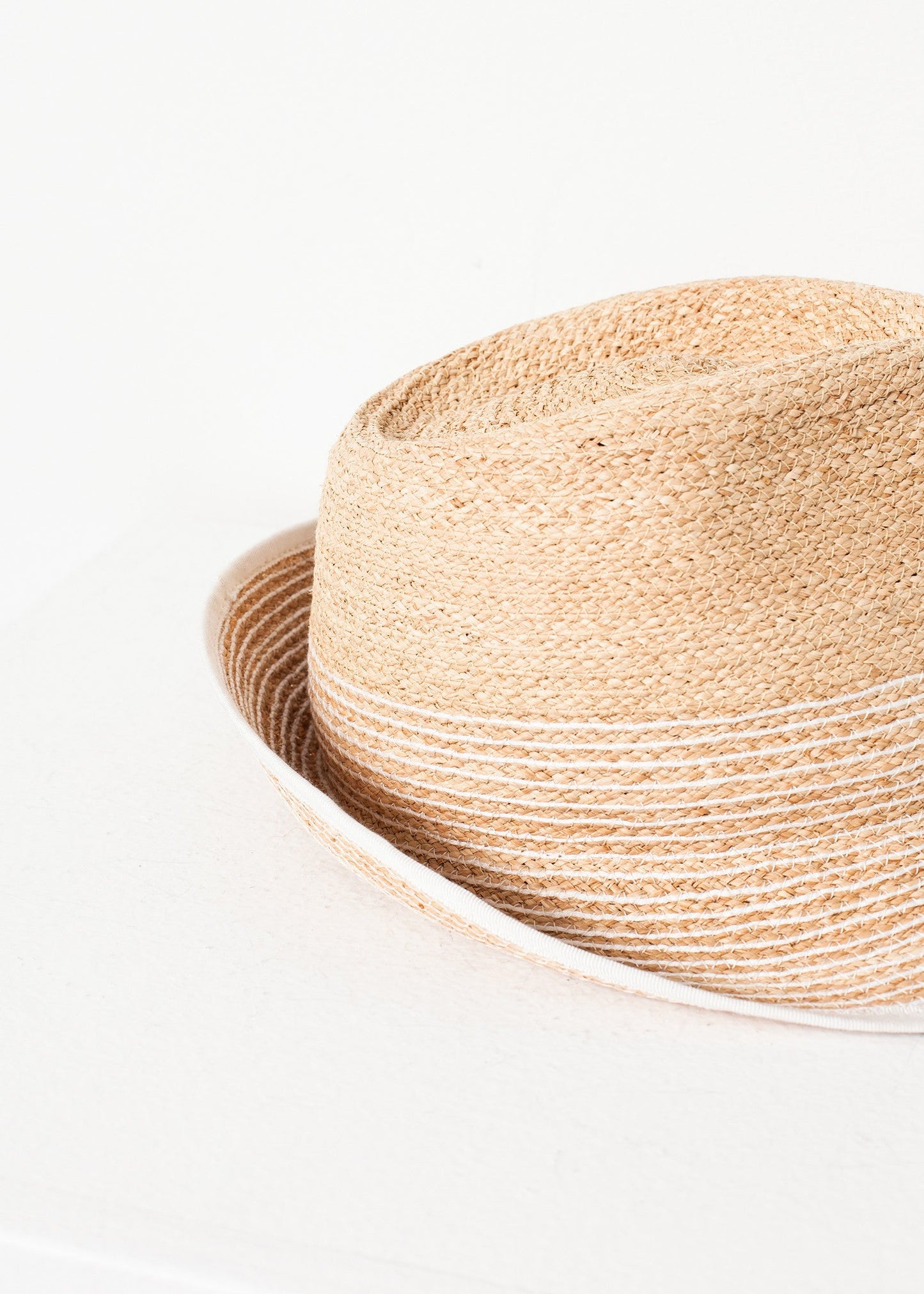 Washboard Hat in Straw/White